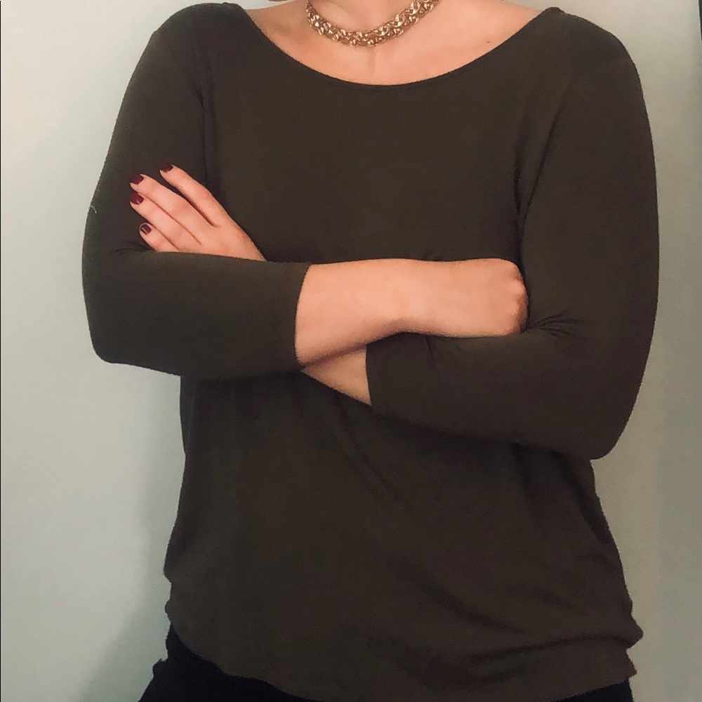 Olive green solid front & sheet back shirt